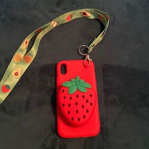 iPhone XR case with lanyard/coin purse